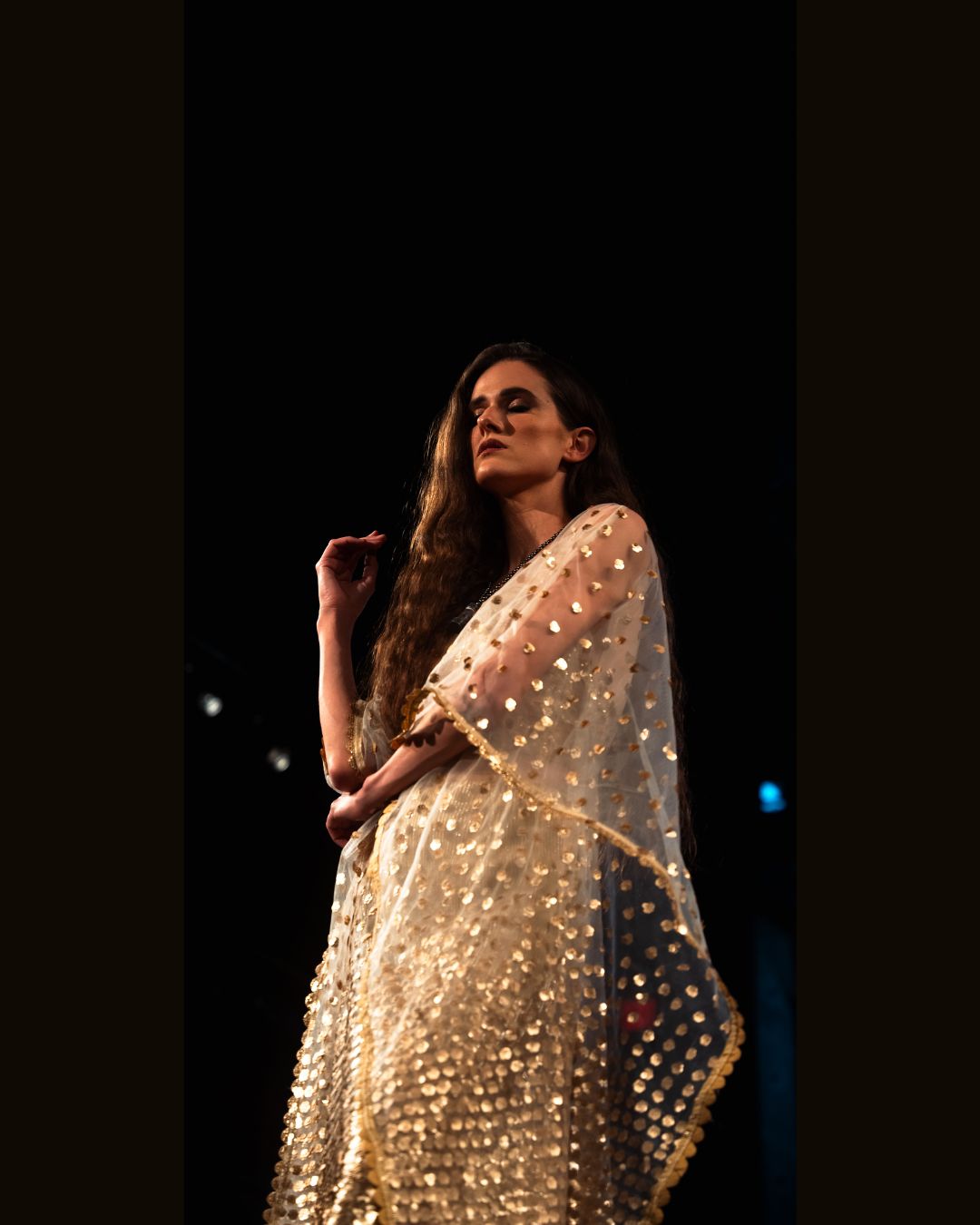 Gold Sequin Asymmetric Kurta with Metallic Leggings – Designer Dream Collection