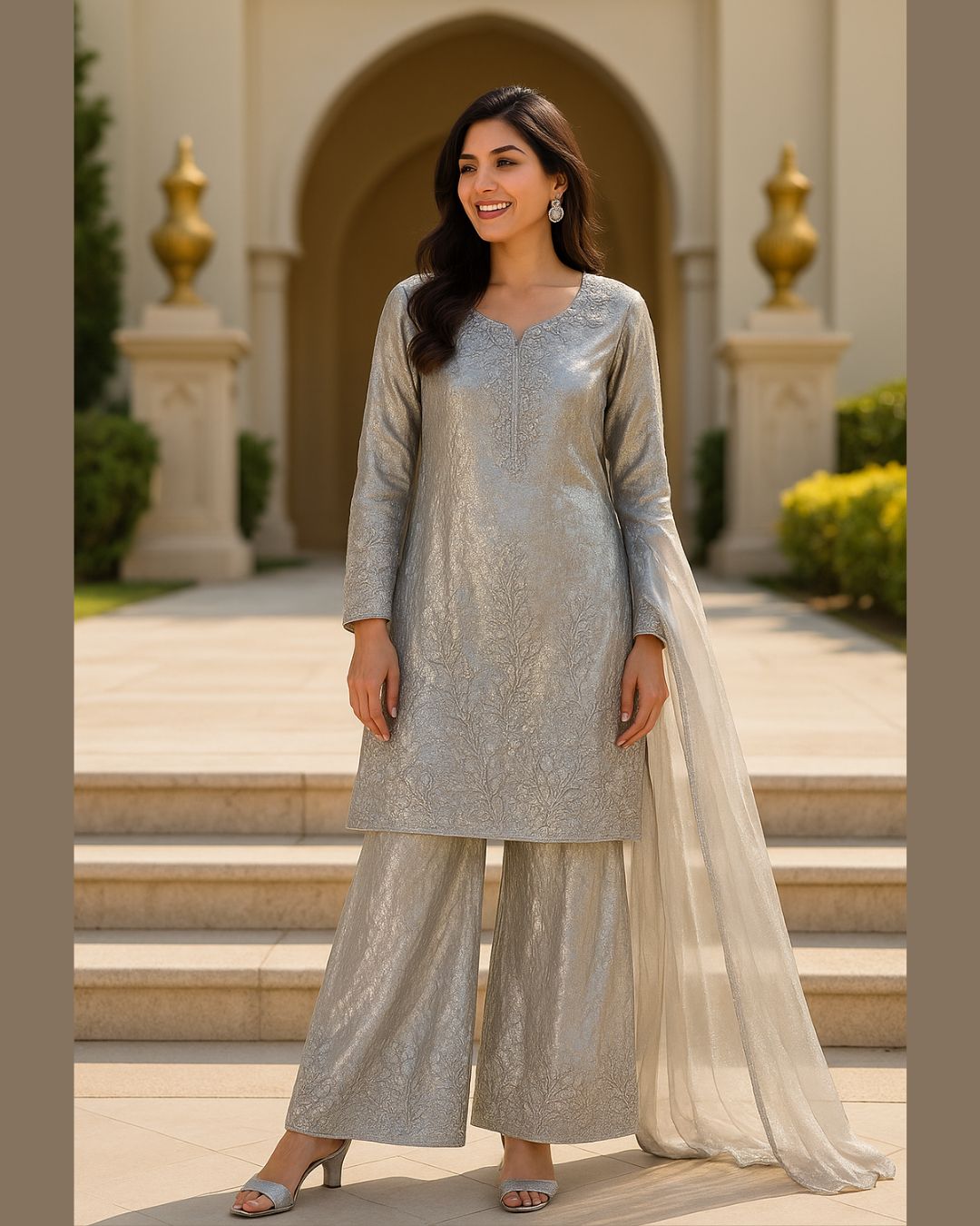 Lunar Glimmer Kurta & Sharara Ensemble