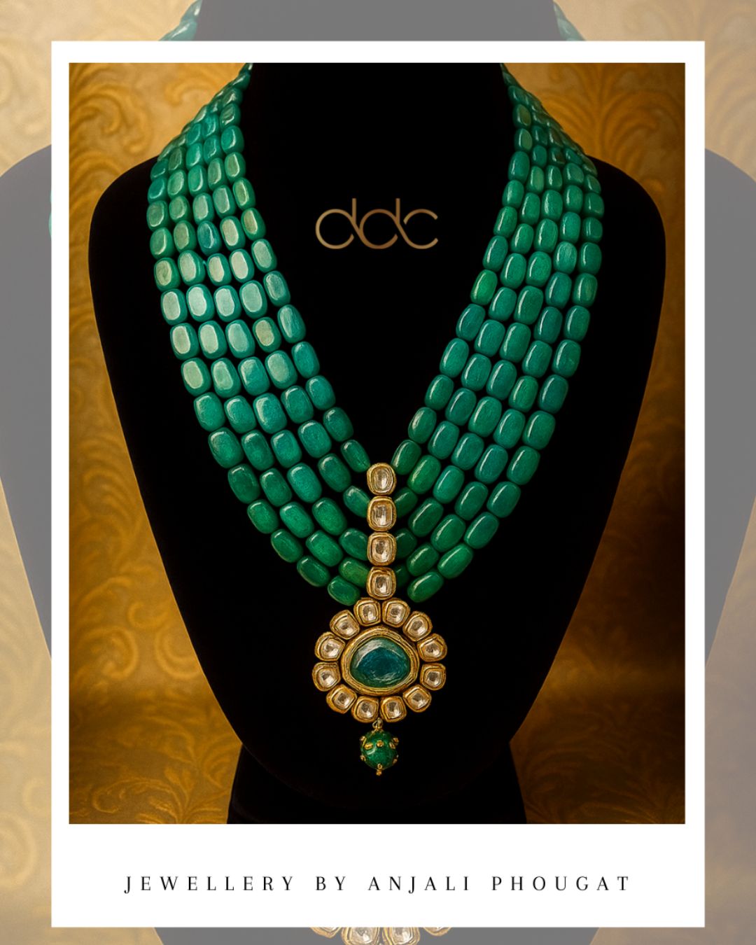 Emerald Kundan Choker Necklace – Bridal Jewellery by Anjali Phougat