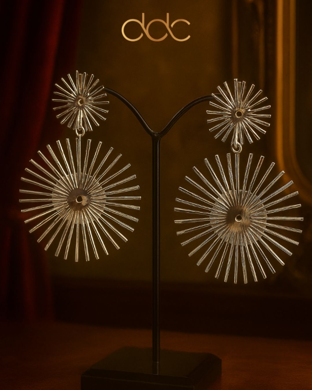 Silver Radiance Starburst Earrings – Anjali Phougat Designer Jewelry