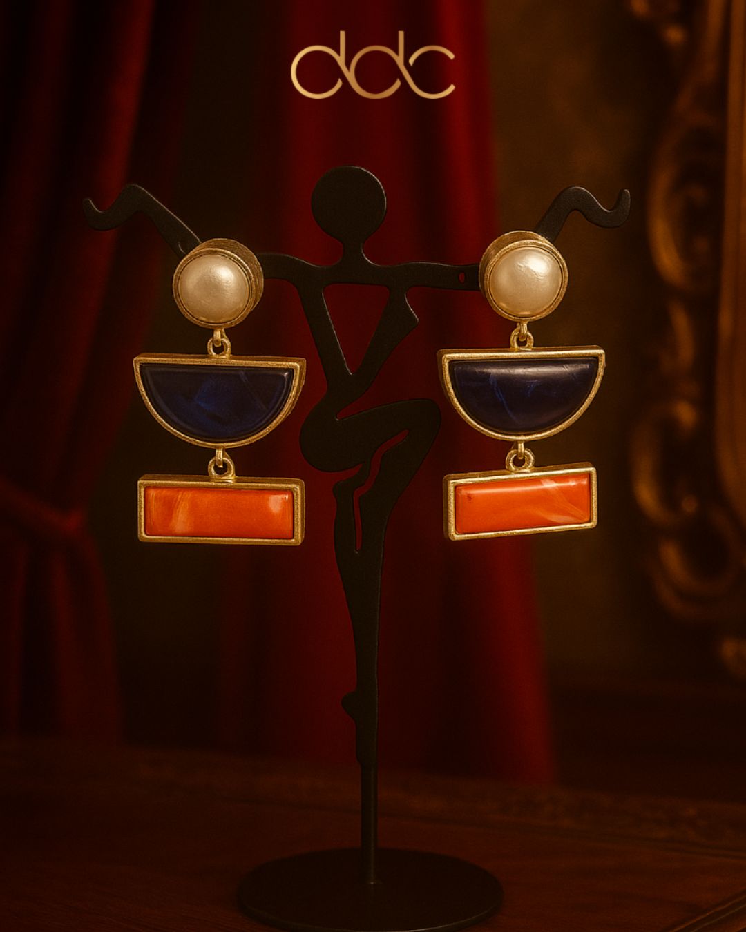 Geometric Colorblock Statement Earrings – Anjali Phougat Jewelry